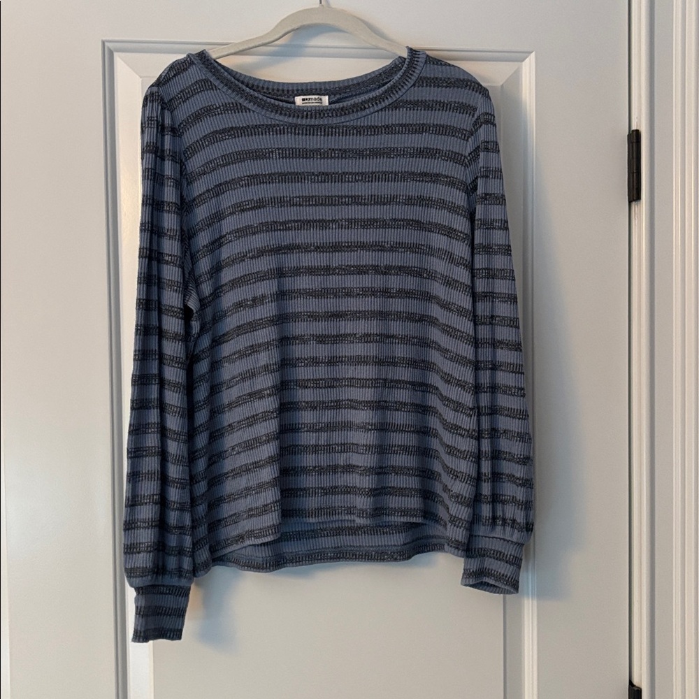LAmade Navy Textured Knit Top
